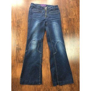 JYPSY JEANS WOMENS DENIM STRETCH LEATHER LEG TIES